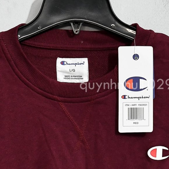 NWT Champion Men’s French Terry Sweatshirt  in Red - Picture 3 of 5
